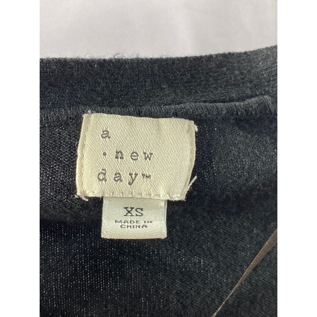 A NEW DAY X TARGET Women's Black Open-Front Knit Long Sleeve Cardigan SZ XS