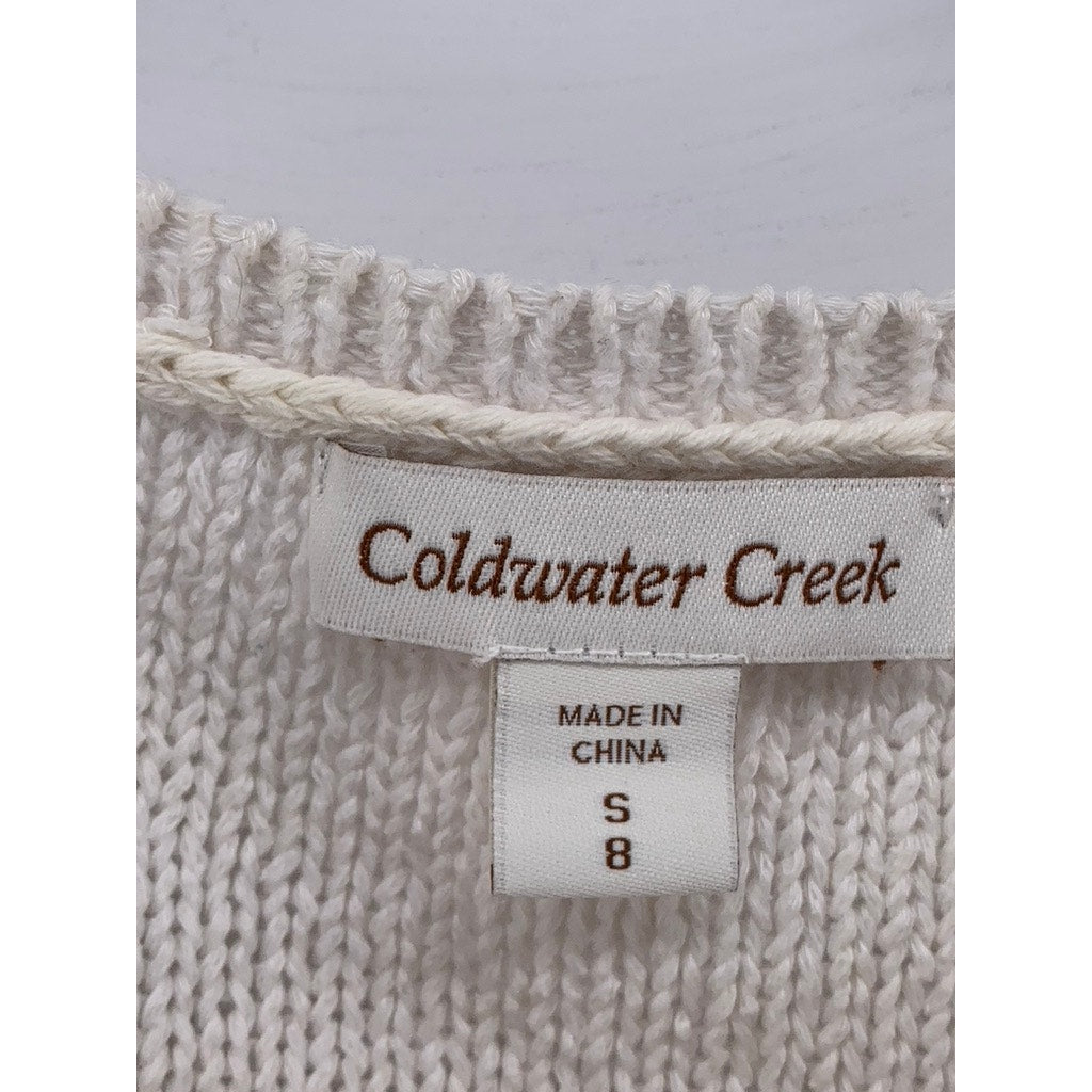 COLDWATER CREEK Women's Beige Knit Crewneck Sweater SZ S