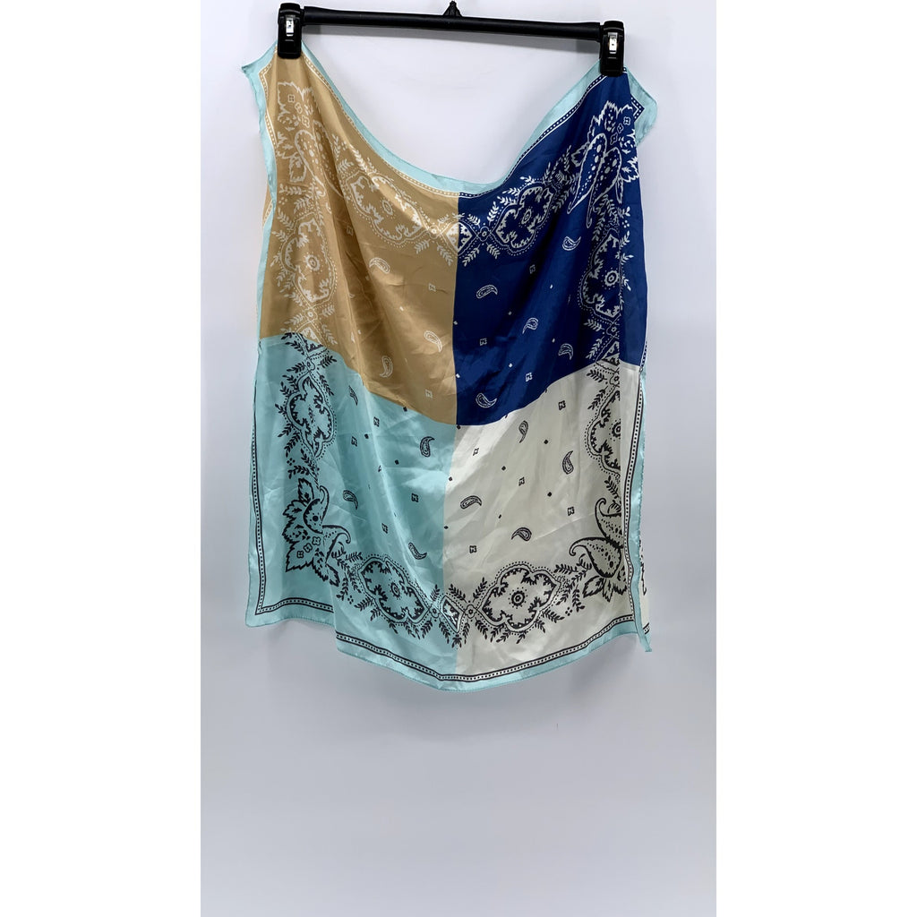 SPARKING FOR LOVE Women's Blue-Tan-White Paisley Printed Scarf