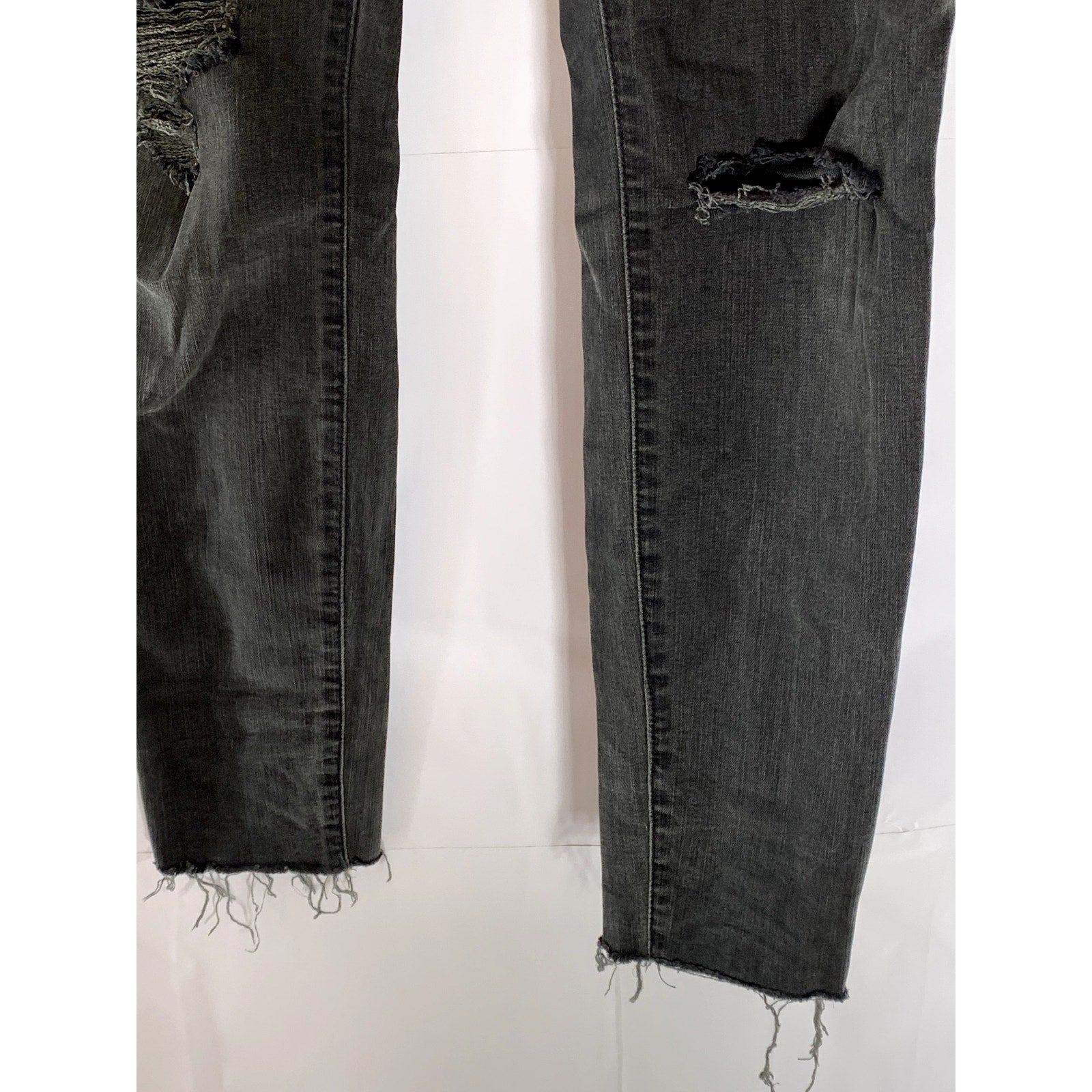 MADEWELL Women's Black 9" Mid-Rise Skinny Frayed Hem Denim Five-Pocket Jean SZ28