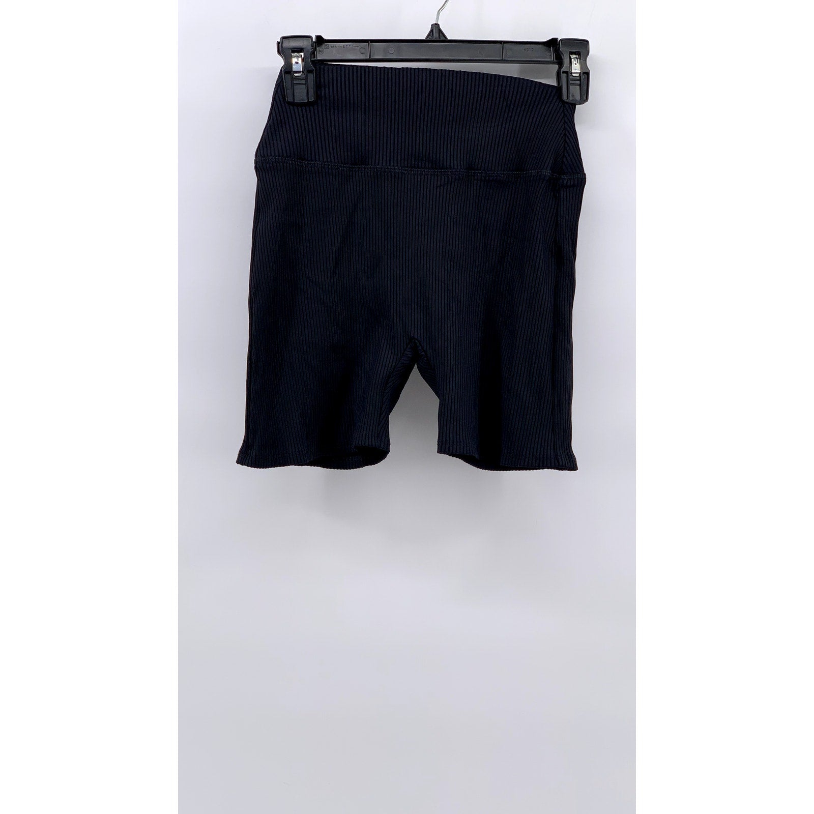 PEPPER Women's Black Ribbed Pull-ON Bike Shorts SZ S