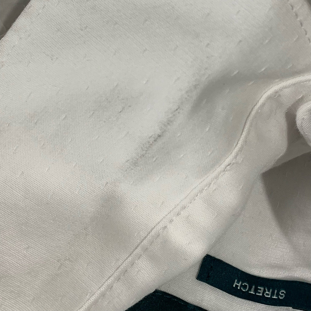 PERRY ELLIS Men's White Textured Dot Stretch Regular-Fit Button-Up Shirt SZ S