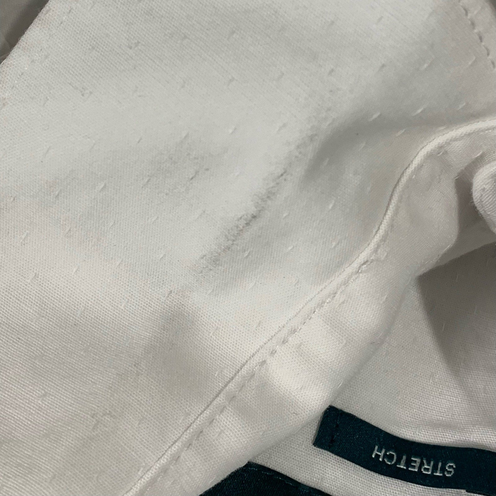 PERRY ELLIS Men's White Textured Dot Stretch Regular-Fit Button-Up Shirt SZ S
