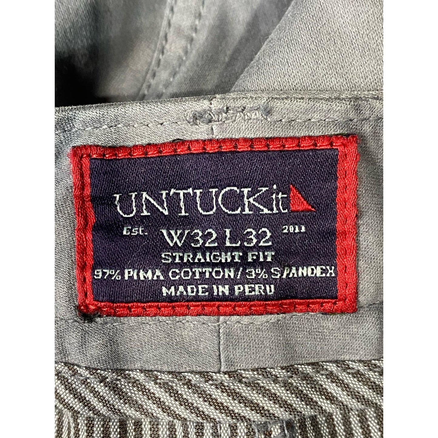 UNTUCKIT Men's Kenzo Gray Straight-Leg Pima Cotton Five-Pocket Jean SZ 32X32