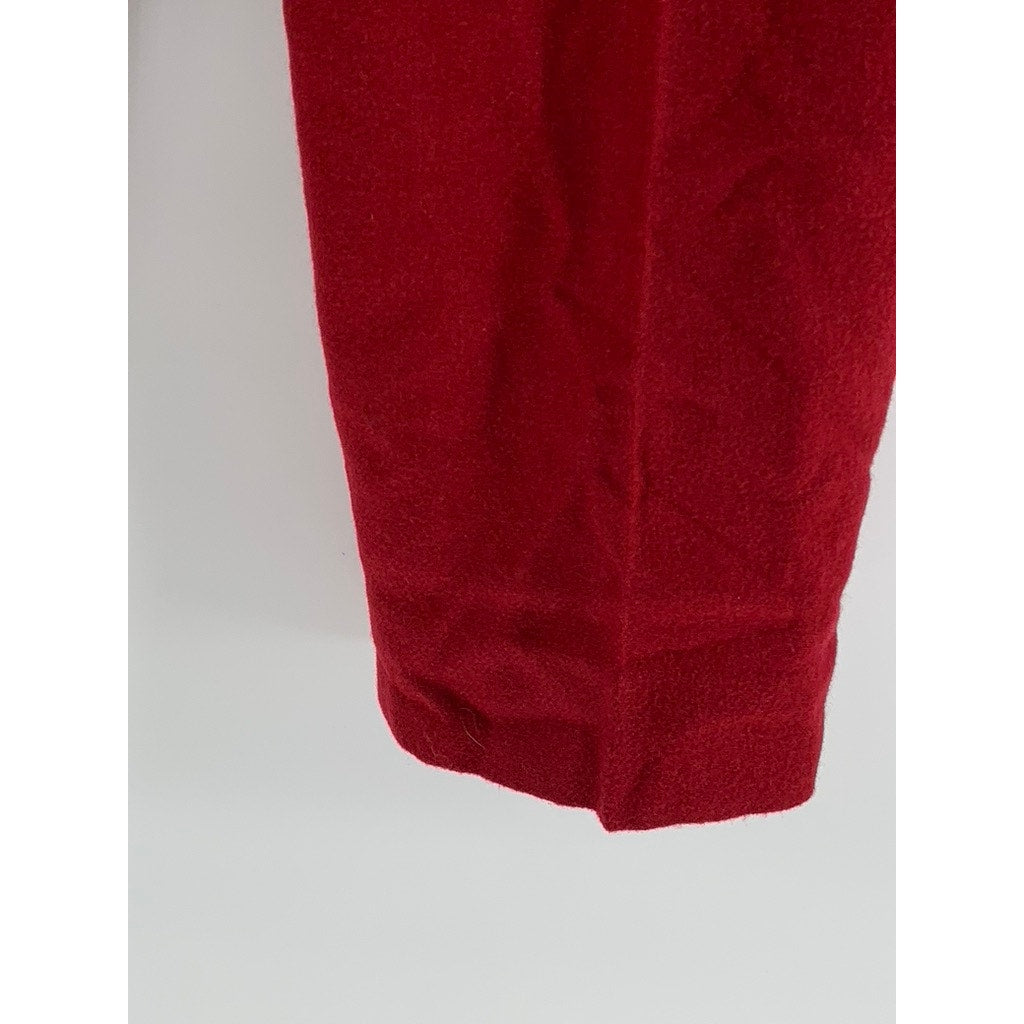 TOGETHER Women's Red Vintage Wool-Blend Pleated High-Rise Pants SZ 10
