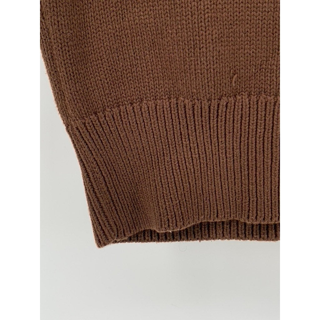 MNG Women's Brown Knit Crewneck Sleeveless Tank Top SZ XS