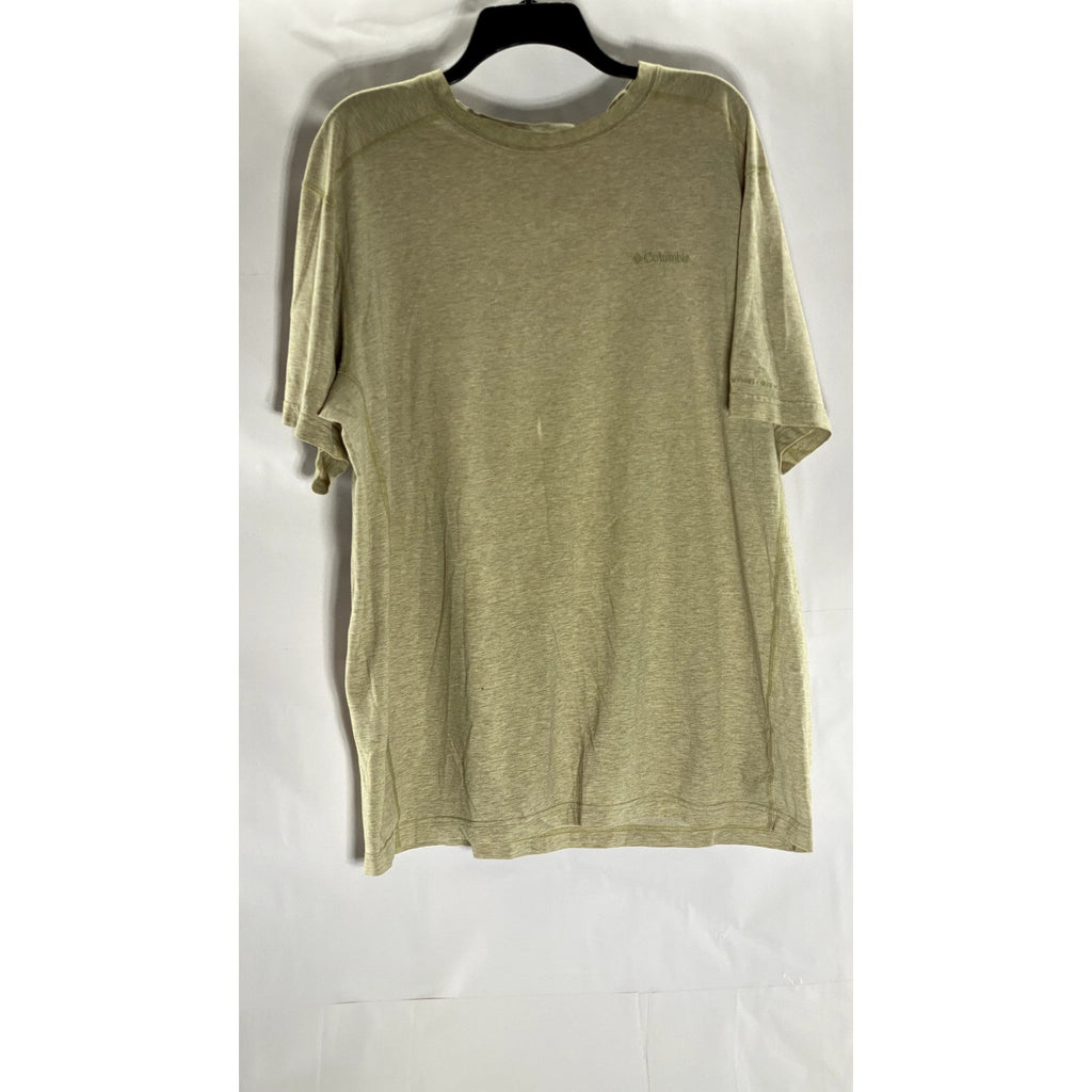 COLUMBIA Men's Tan Crewneck Omni-Dri Embroidered Logo Short Sleeve T-Shirt SZ2XL