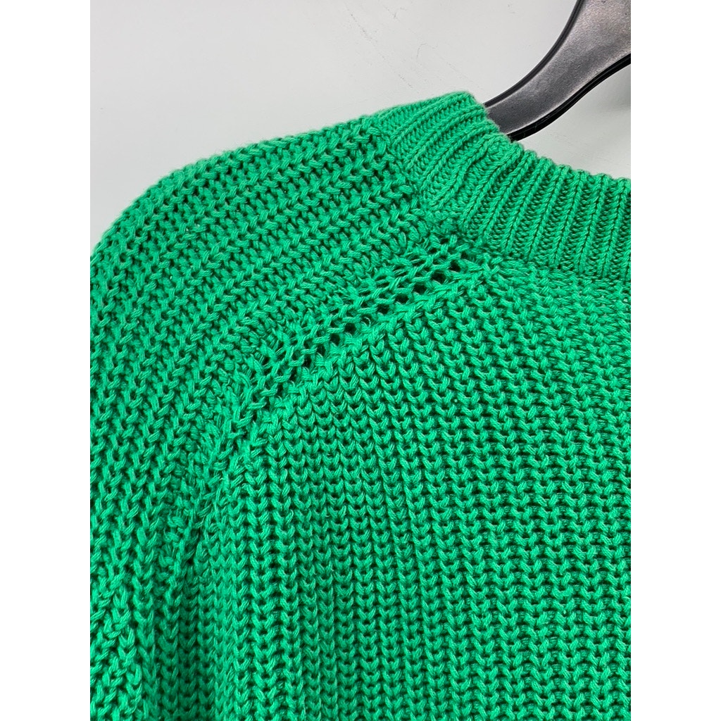 THE DENVER Men's Dark Green Crewneck Long Sleeve Knit Pullover Sweater SZ XL