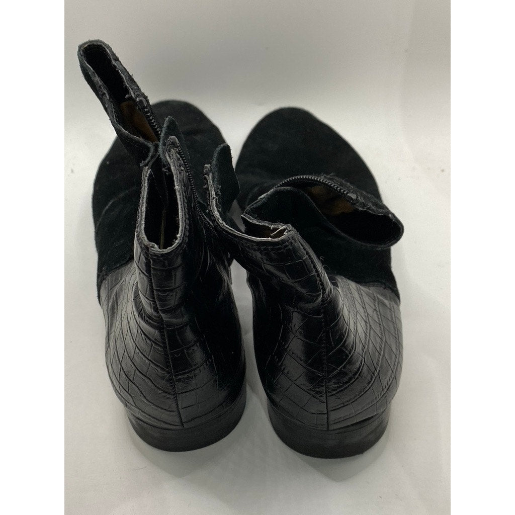 NATURALIZER Women's Black Leather/Faux Suede Jump Boots SZ 10