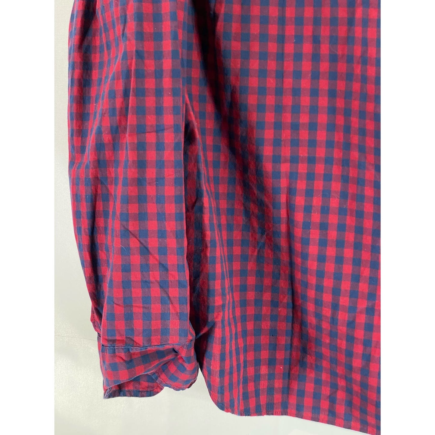 J. CREW Men's Red Gingham Mercantile Flex Button-Up Long Sleeve Shirt SZ L