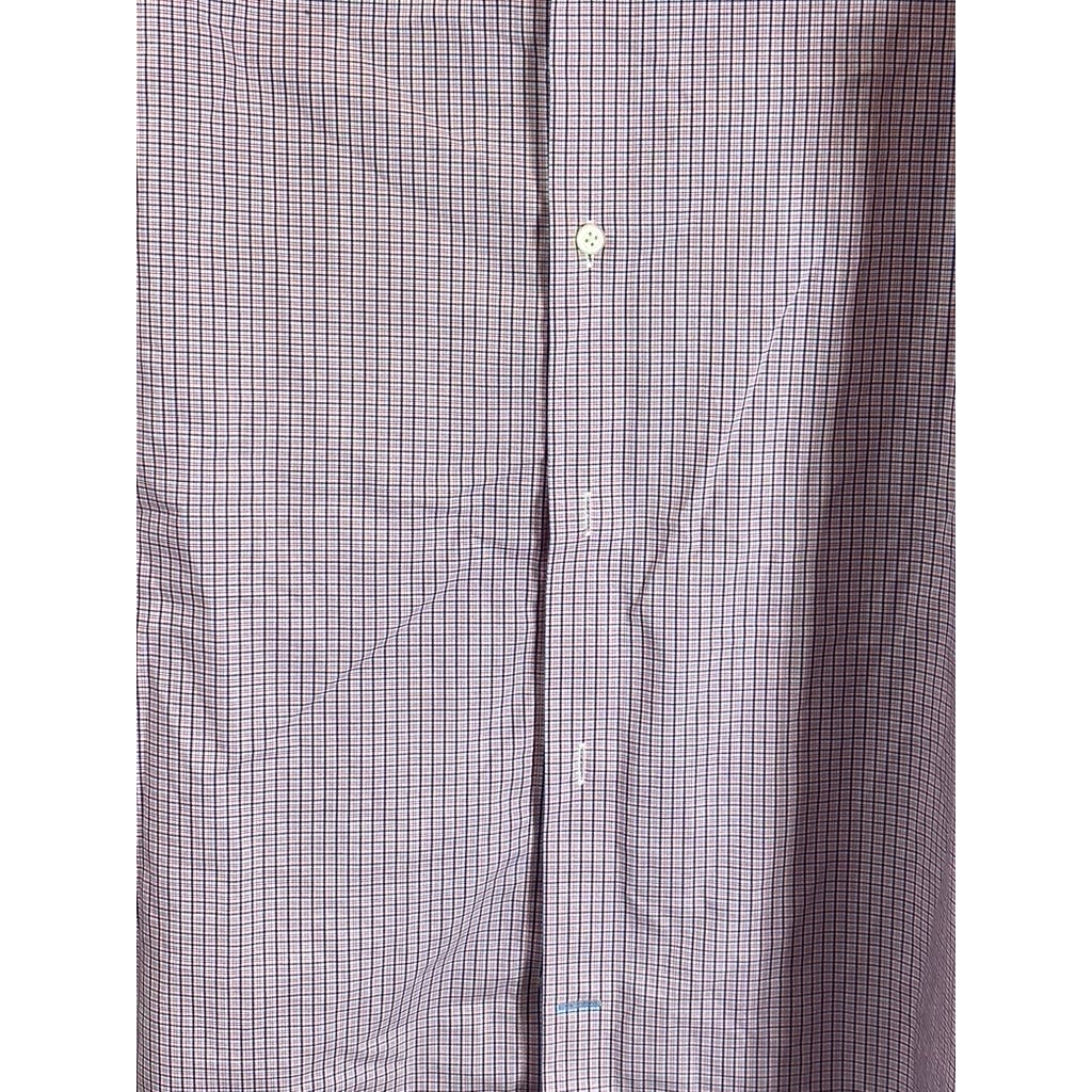 BANANA REPUBLIC Men's Red Mini Check Non-Iron Slim-Fit Button-Up Shirt SZ XL