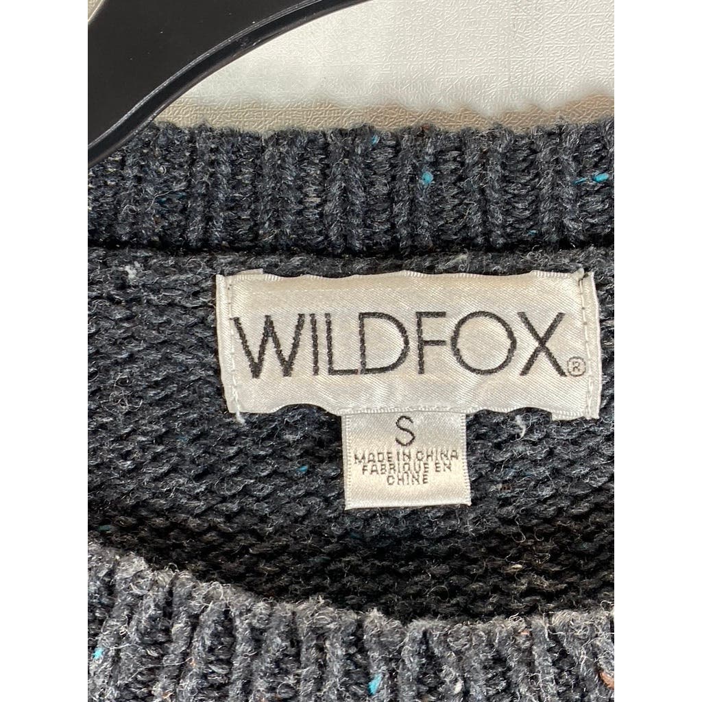 WILDFOX Women's Charcoal Crewneck French Fries & Kisses Pullover Sweater SZ S