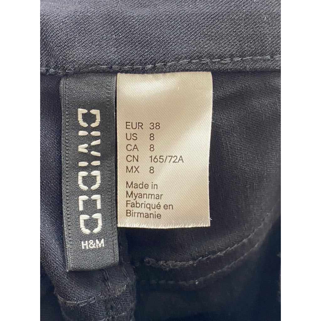 DIVIDED By H&M Women's Black Skinny-Leg Regular-Fit Pocketless Dress Pant SZ 8