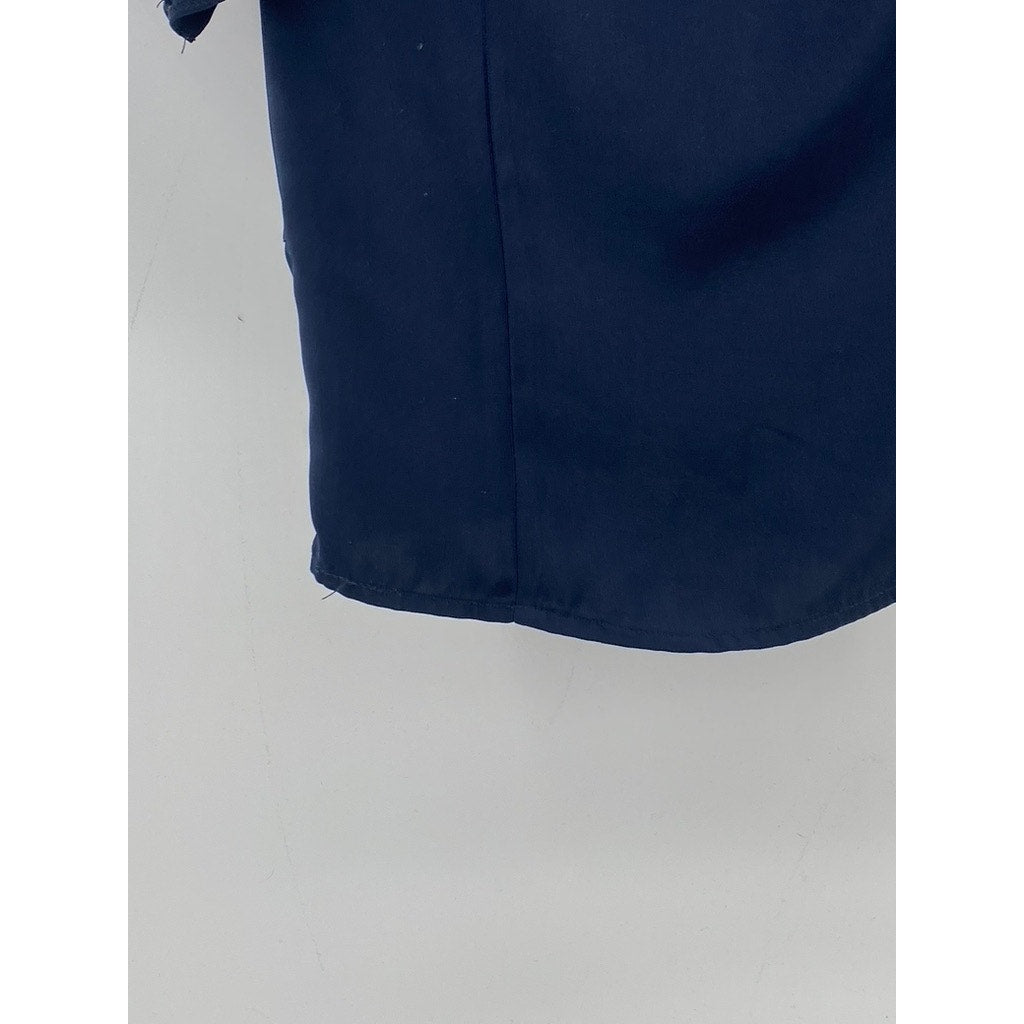 POMELO Women’s Navy Blue Front Knot Short Sleeve Crop Top SZ L