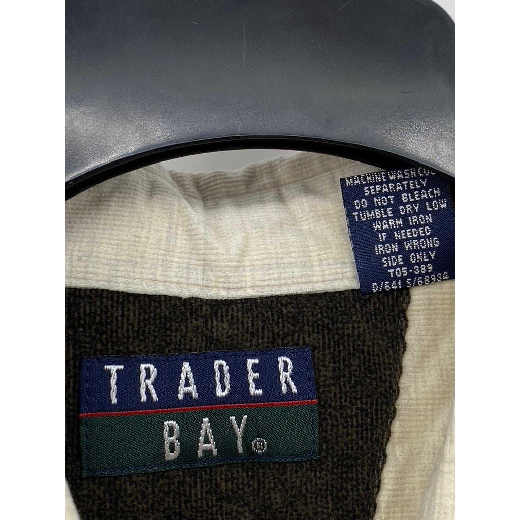 TRADER BAY Men's Beige Regular-Fit Button-up Long Sleeve Shirt SZ L