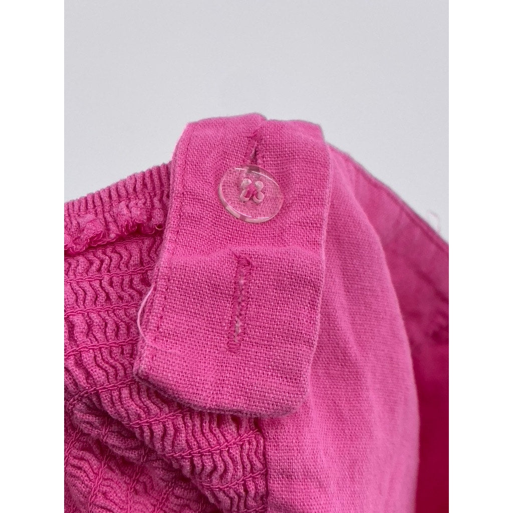A NEW DAY Women's Pink Linen-Blend Cropped Top SZ XL