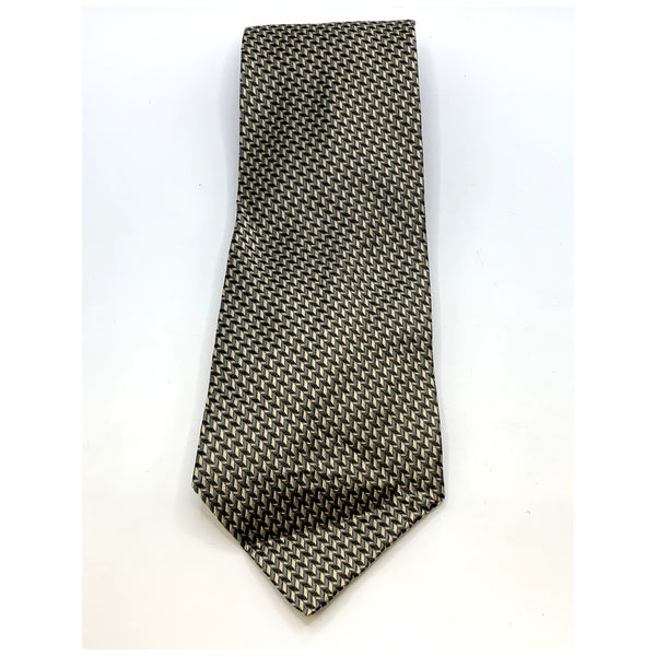 NAUTICA Men's Vintage Brown Print Silk Tie