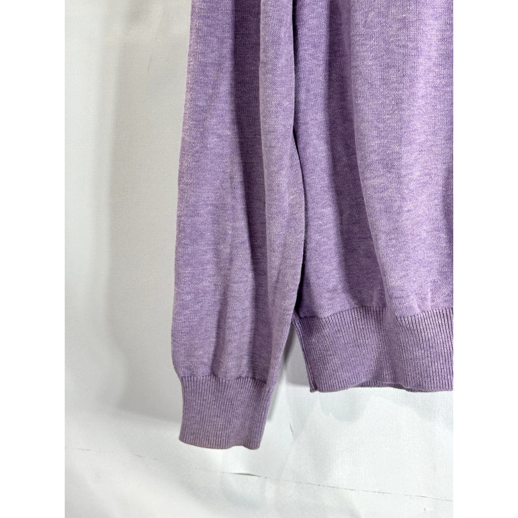 UNTUCKIT Men's Lilac V-Neck Cotton Long Sleeve Pullover Sweater SZ M