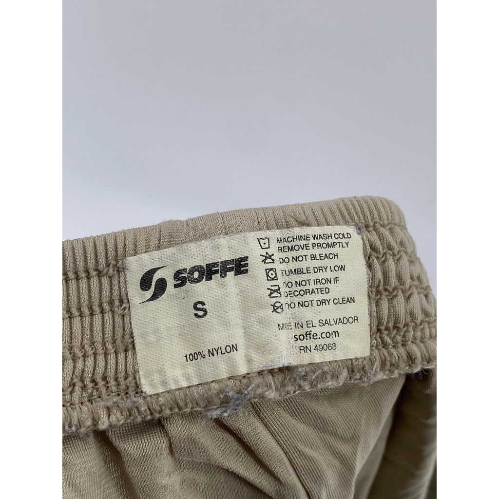 SOFFE Women's Beige Semi Sheer Pull-On Underlined Lightweight Shorts SZ S