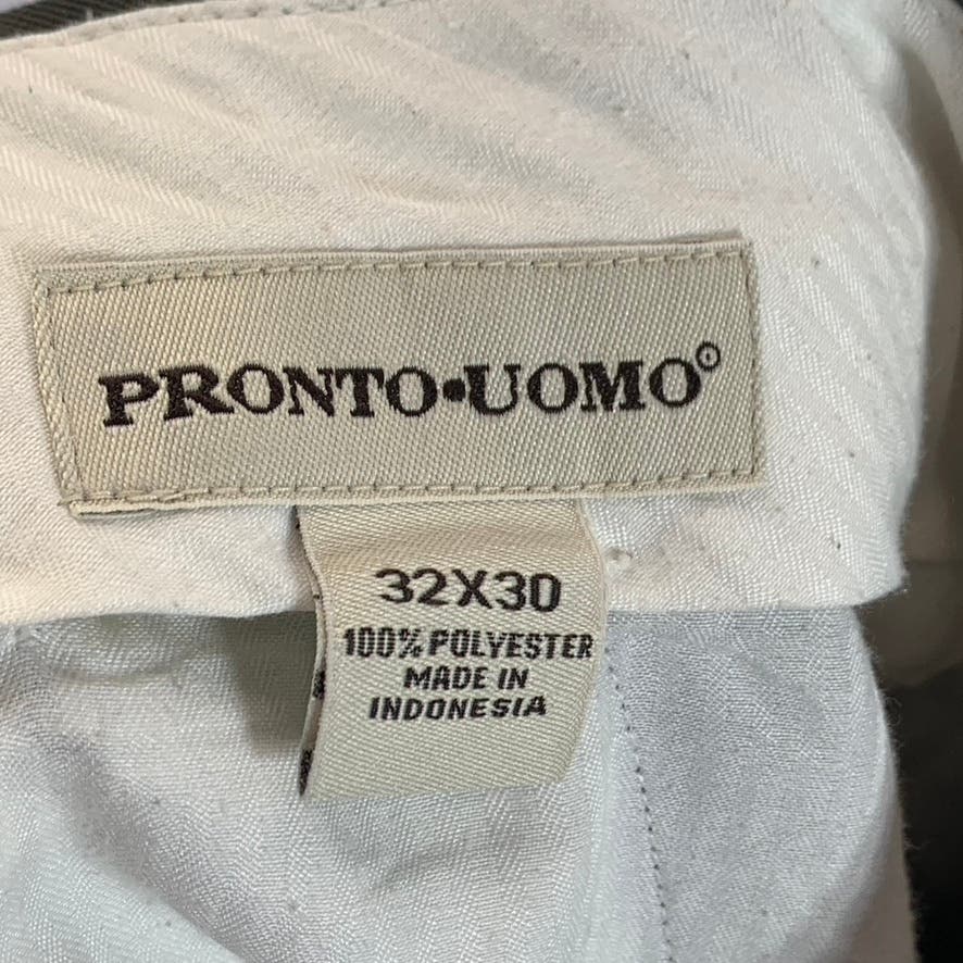 PRONTO UOMO Men's Grey Pleated-Front Cuffed Dress Pants SZ 32X30