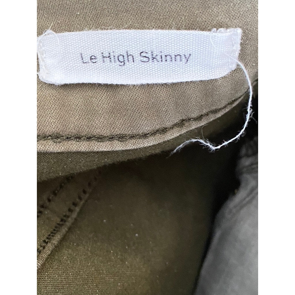 FRAME Women's Washed Army Green Le High Skinny Regular-Fit Jeans SZ 27