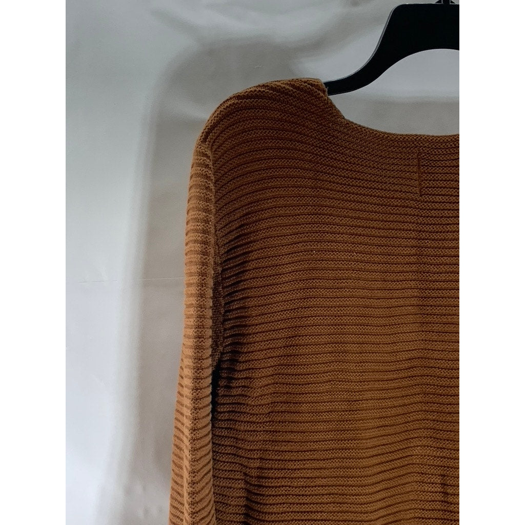 ID MENSWEAR Men's Brown Knit Crewneck Casual Pullover Sweater SZ M