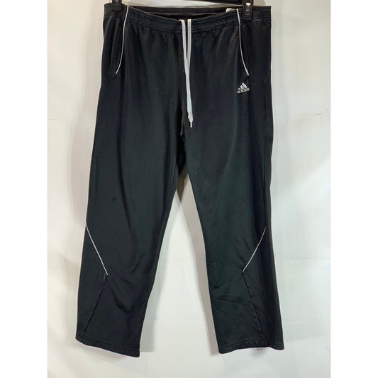 ADIDAS Men's Black/White Elastic Drawstring Waist Pull-On Track Pants SZ XL