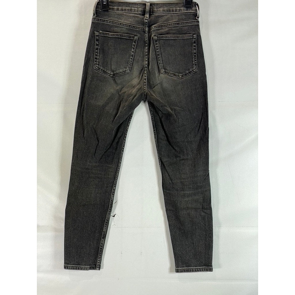EVERLANE Women's Black Solid HIgh-Rise Skinny Denim Ankle Jeans SZ 26