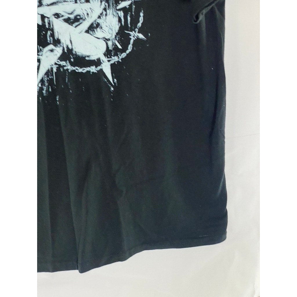 MEISHI SMILE Men's Black Psychic Contagion Crewneck Graphic T-Shirt SZ L