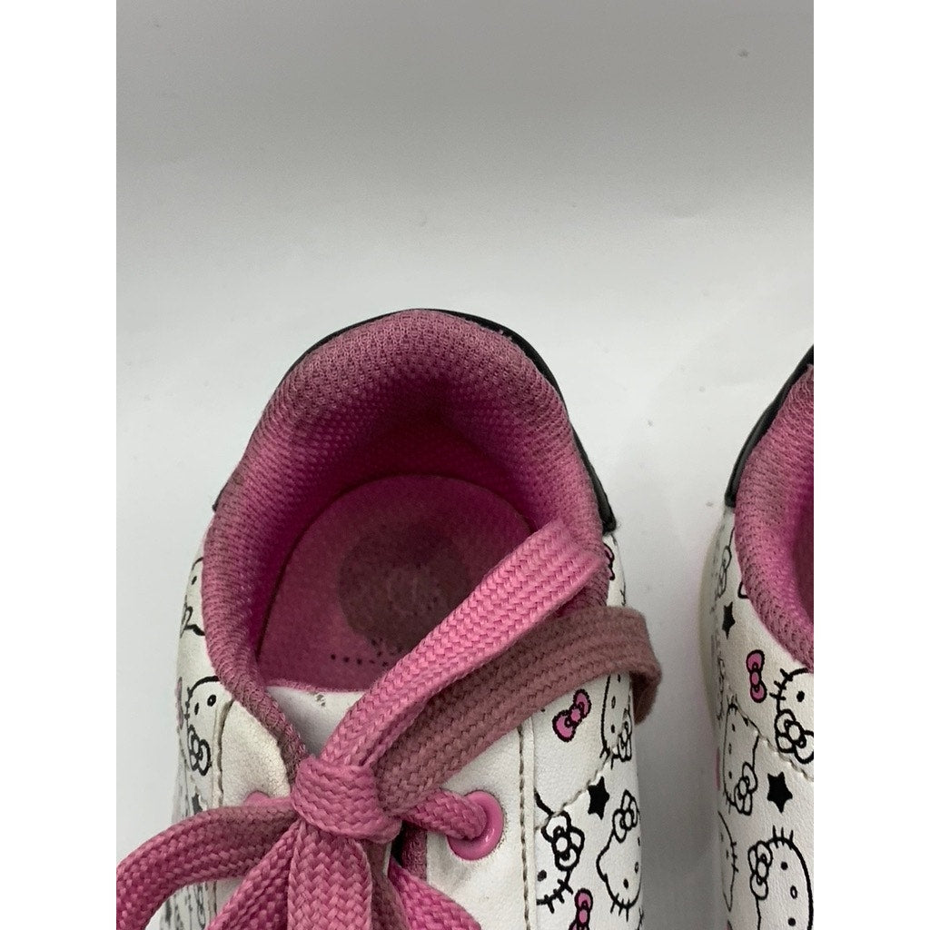 HELLO KITTY Girls' Pink-White Graphic Sneakers SZ 1