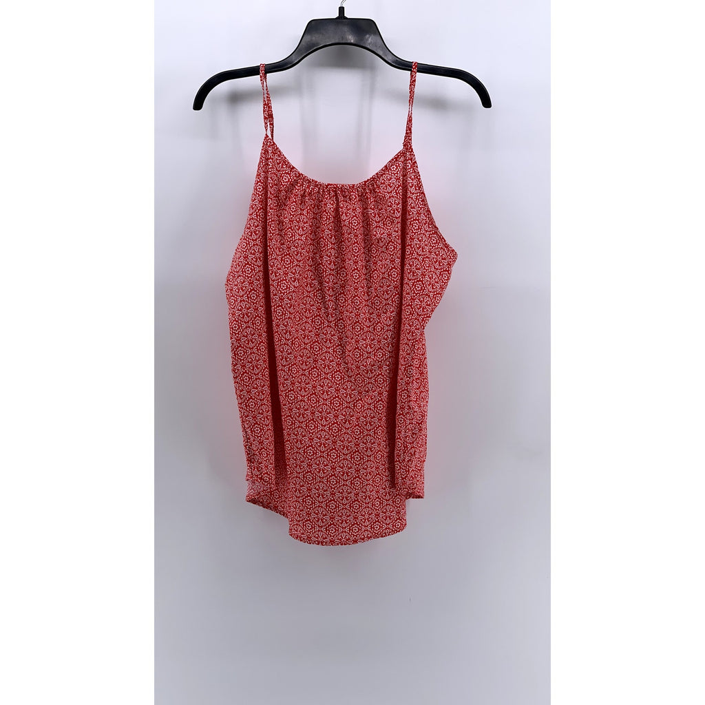 FADED GLORY Women's Red Printed Scoop-Neck Tank Top SZ L