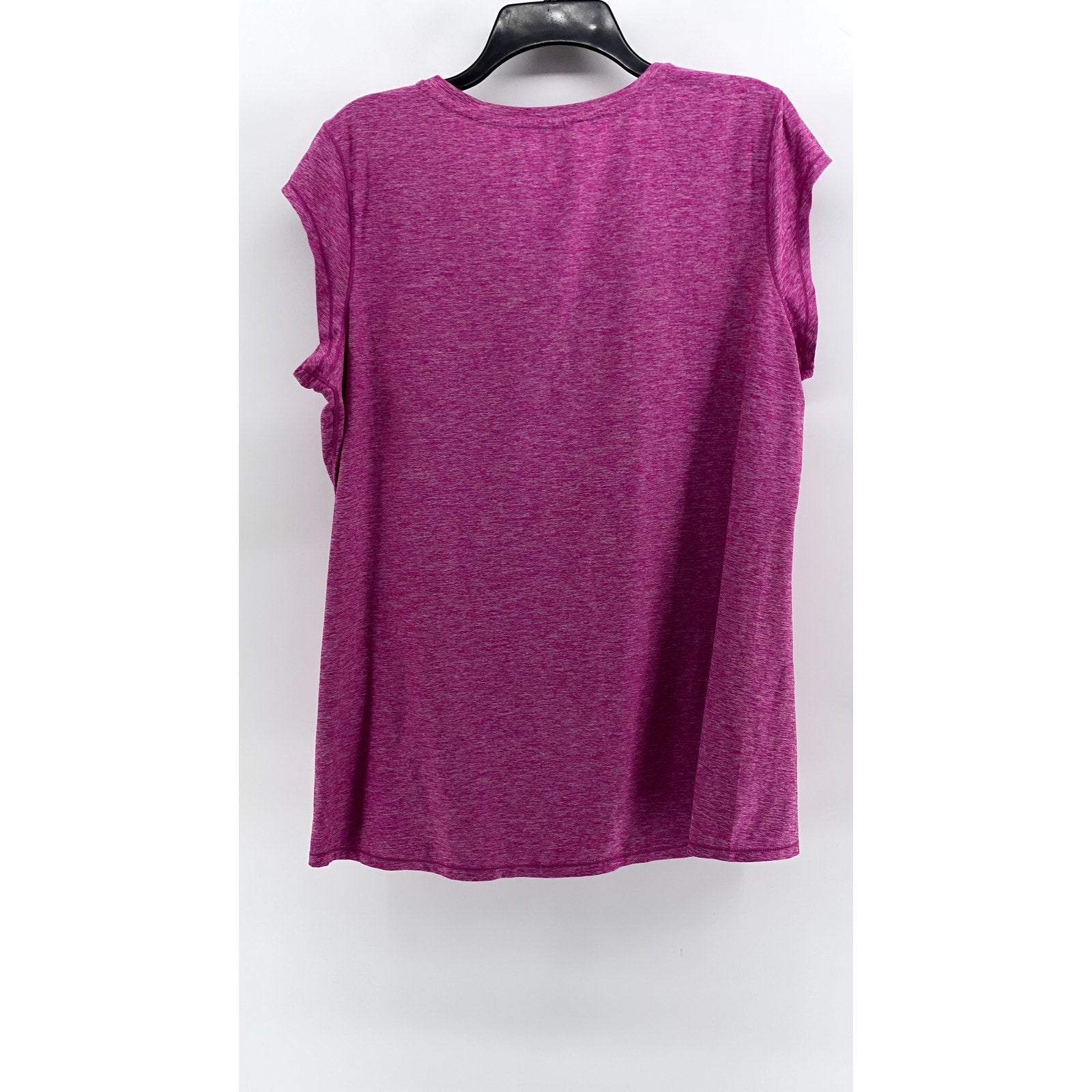 REEBOK Women's Fuchsia Heather V-Neck Short Sleeve Top SZ XL