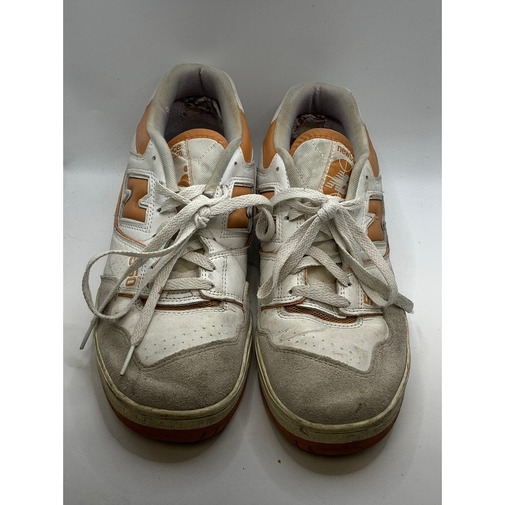 NEW BALANCE Men's White-Orange 550 Sneakers SZ 10