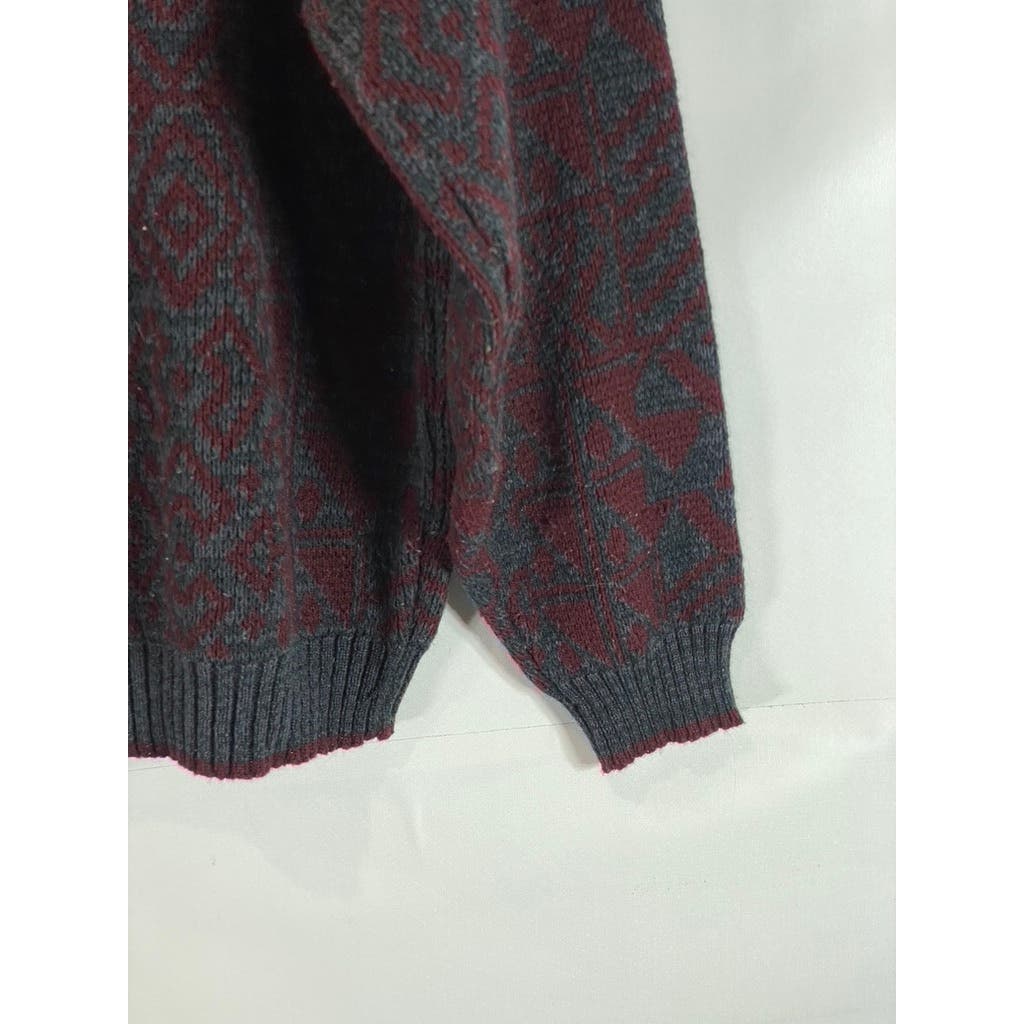 THE MEN'S STORE At Sears Men's Burgundy Printed Vintage Crewneck Sweater SZ XL