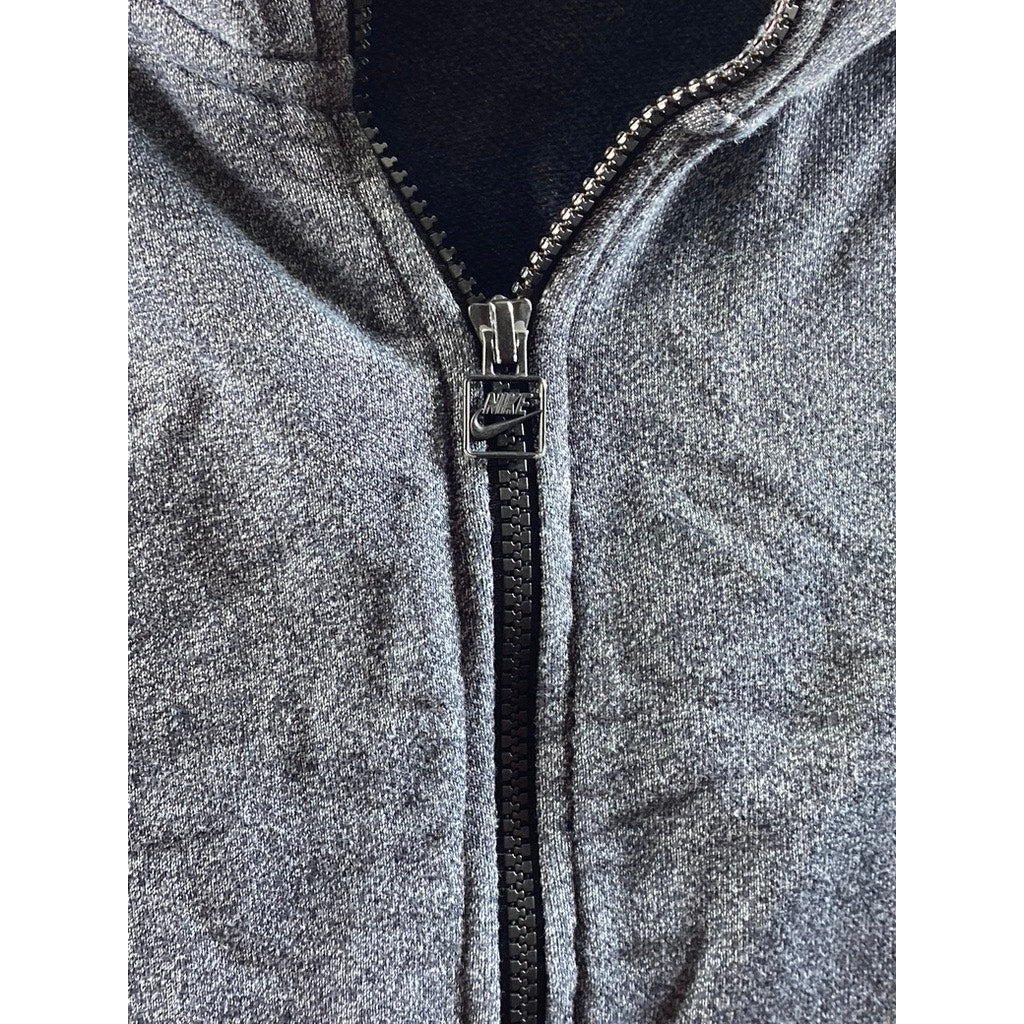 NIKE Men's Blue-Gray Marled Hooded Zip-Up Sweater SZ XL