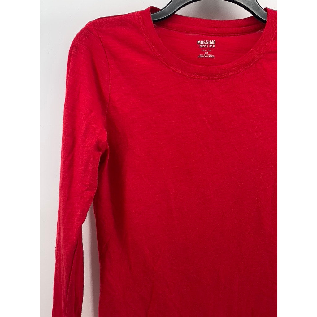 MOSSIMO SUPPLY Women's Red Crewneck Long Sleeve Top SZ S