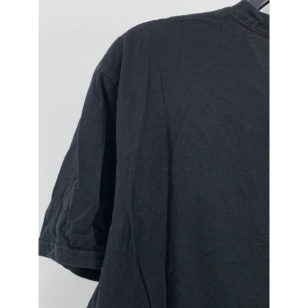 GILDAN Men's Black Skeleton Flame Hand Crewneck Short Sleeve T-Shirt SZ L