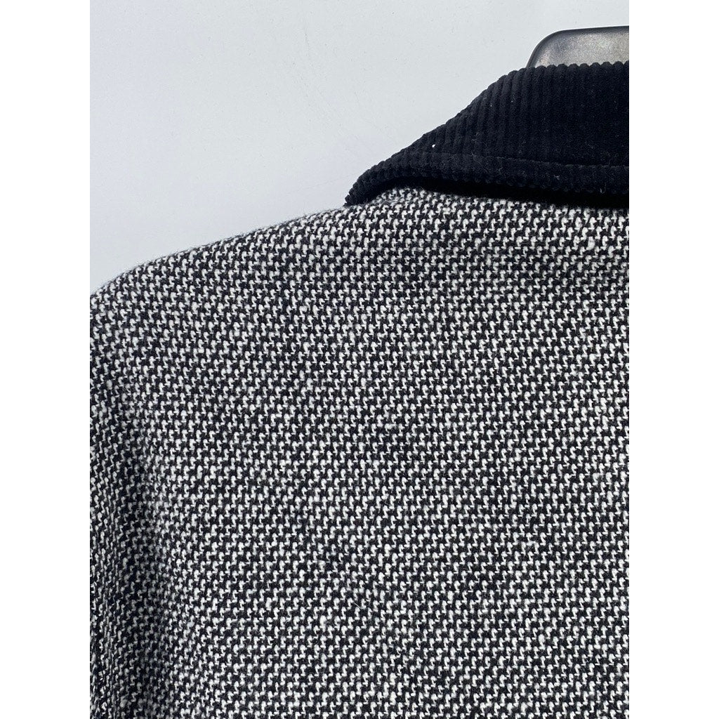 ASOS DESIGN Men's Gray Wool Look Textured Harrington Zip-Up Collared Jacket SZ S