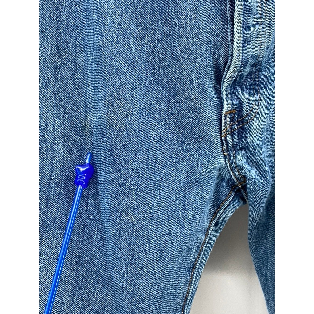 LEVI'S Men's Medium Blue Denim 501 Straight-Leg Button-Fly Jeans SZ 36X29