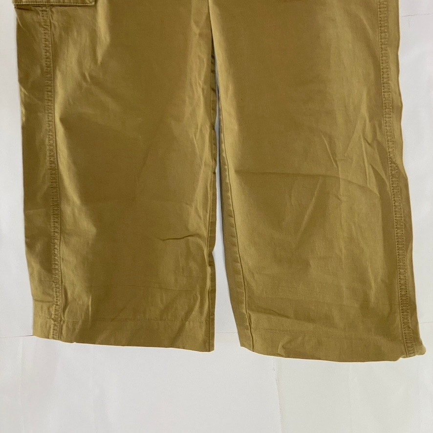 MANGO Women's Caramel Brown Elasticized Waist Pull-On Wide-Leg Cargo Pant SZ S