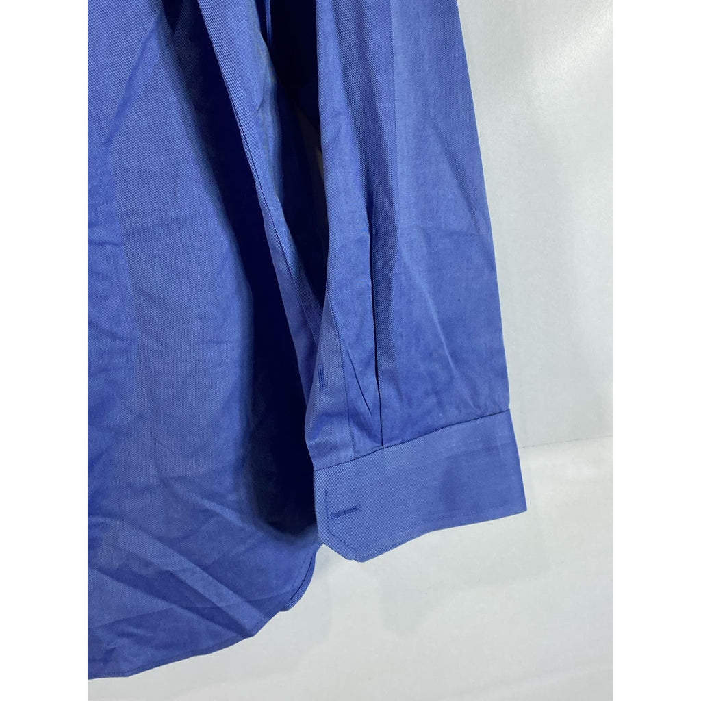 BANANA REPUBLIC Men's Blue Non-Iron Classic-Fit Button-Up Long Sleeve Shirt SZ L