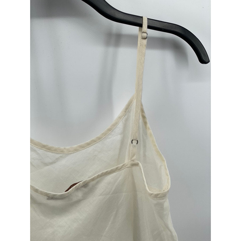 MAJE Women’s Cream Scoop-Neck Adjustable Spaghetti Strap Mini Slip Dress SZ 2