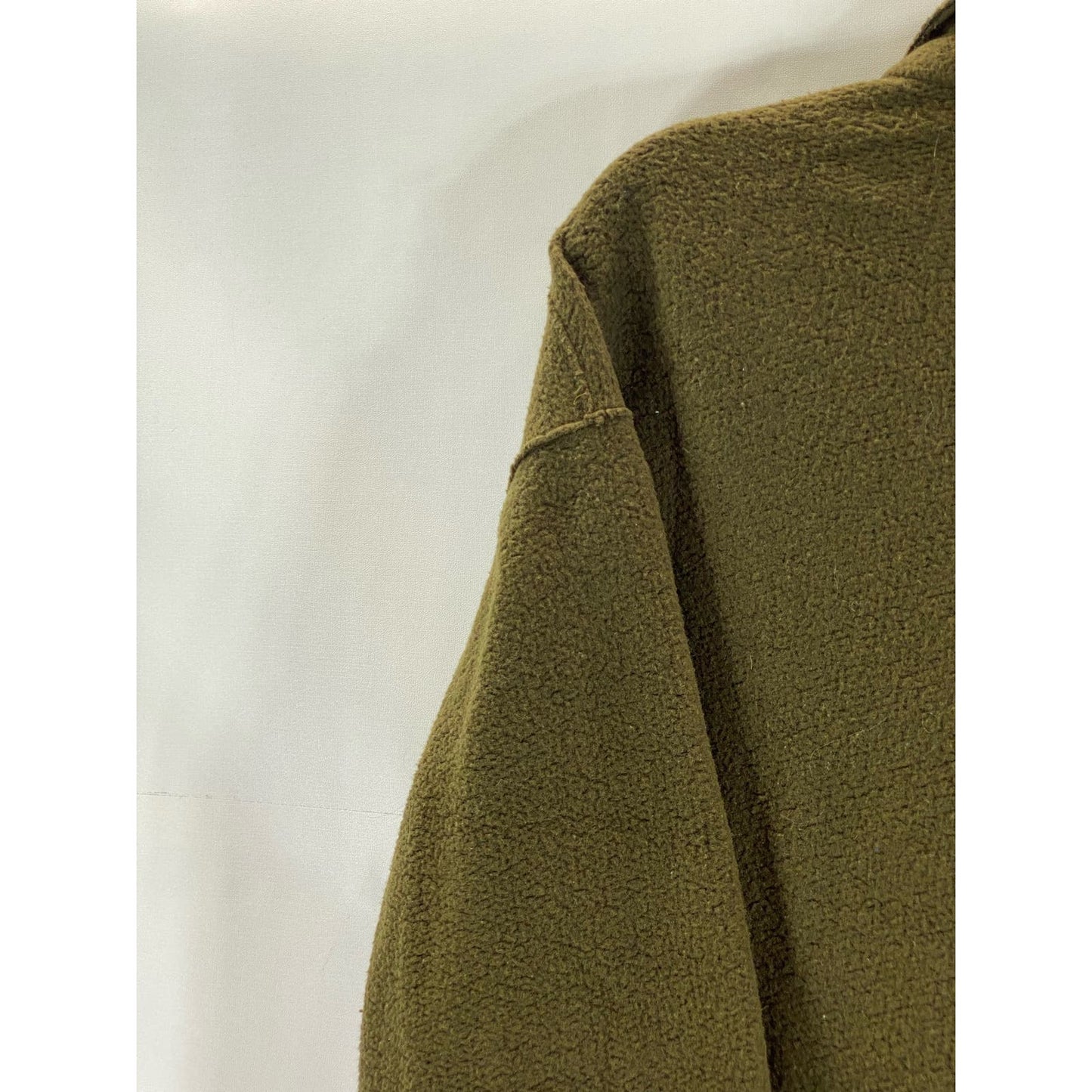 THEORY Men's Army Green Plush Knit Single Button Virgin Wool Coat SZ L