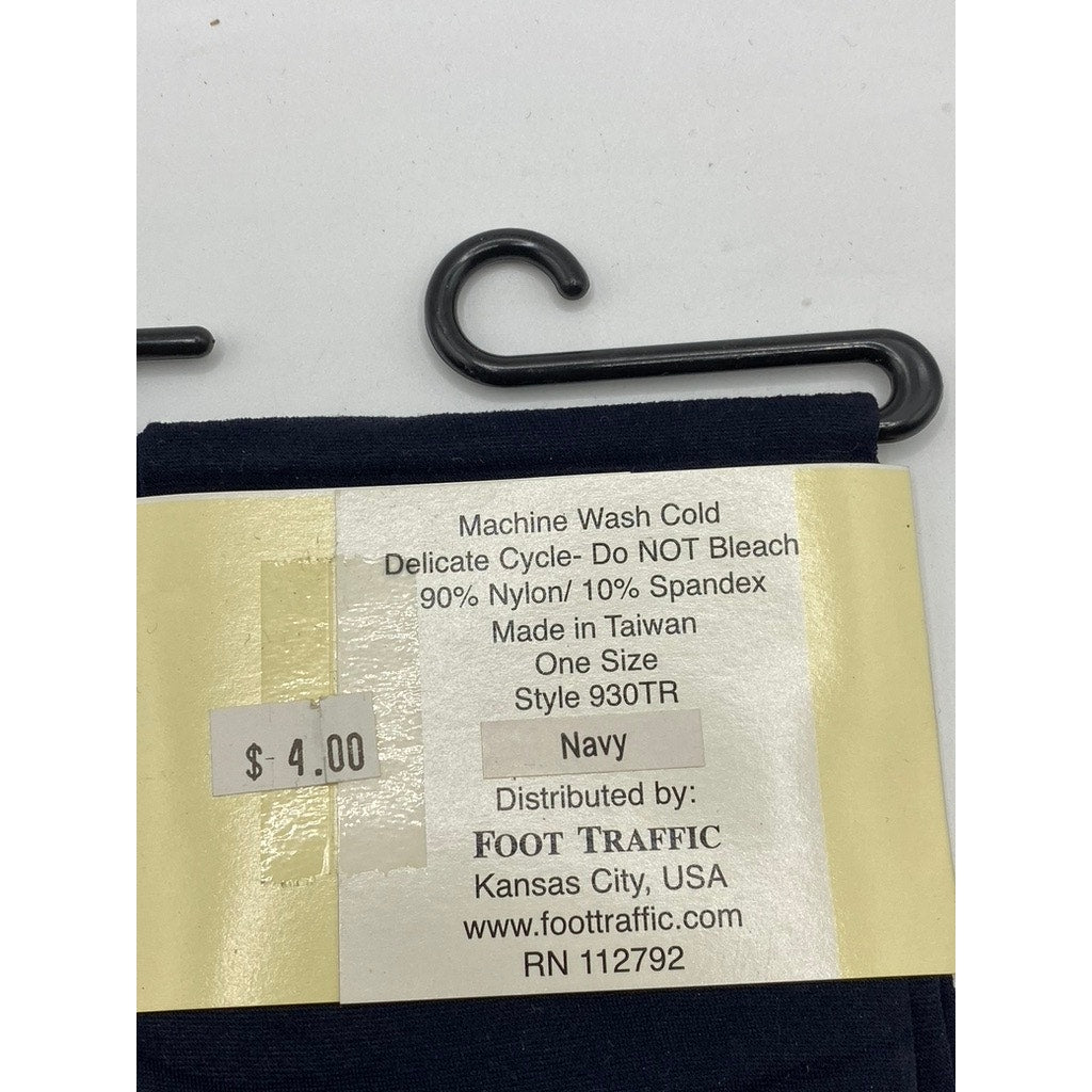 FOOT TRAFFIC Women's Dark Navy Fashion Opaque Trouser Socks SZ OS