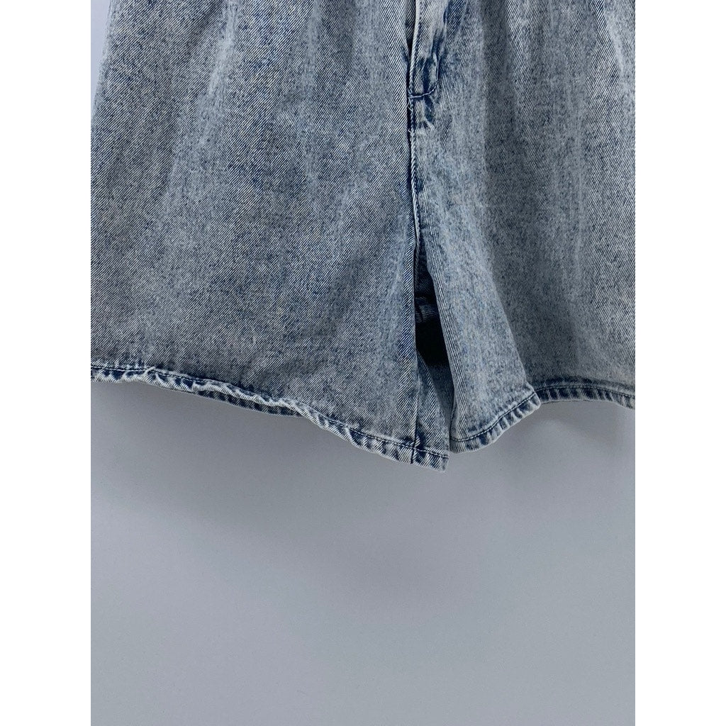 STRATOSPHERE Women's Vintage Light Wash Blue Fold-Over Waist Shorts SZ 11/12