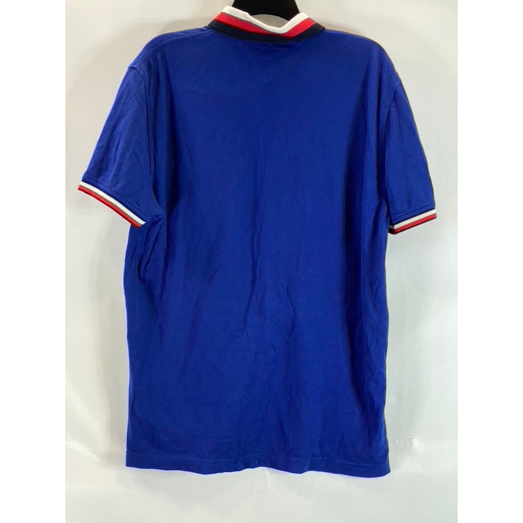 TOMMY HIILFIGER Men's Dark Blue Vintage Stretch Short Sleeve Polo Shirt SZ L
