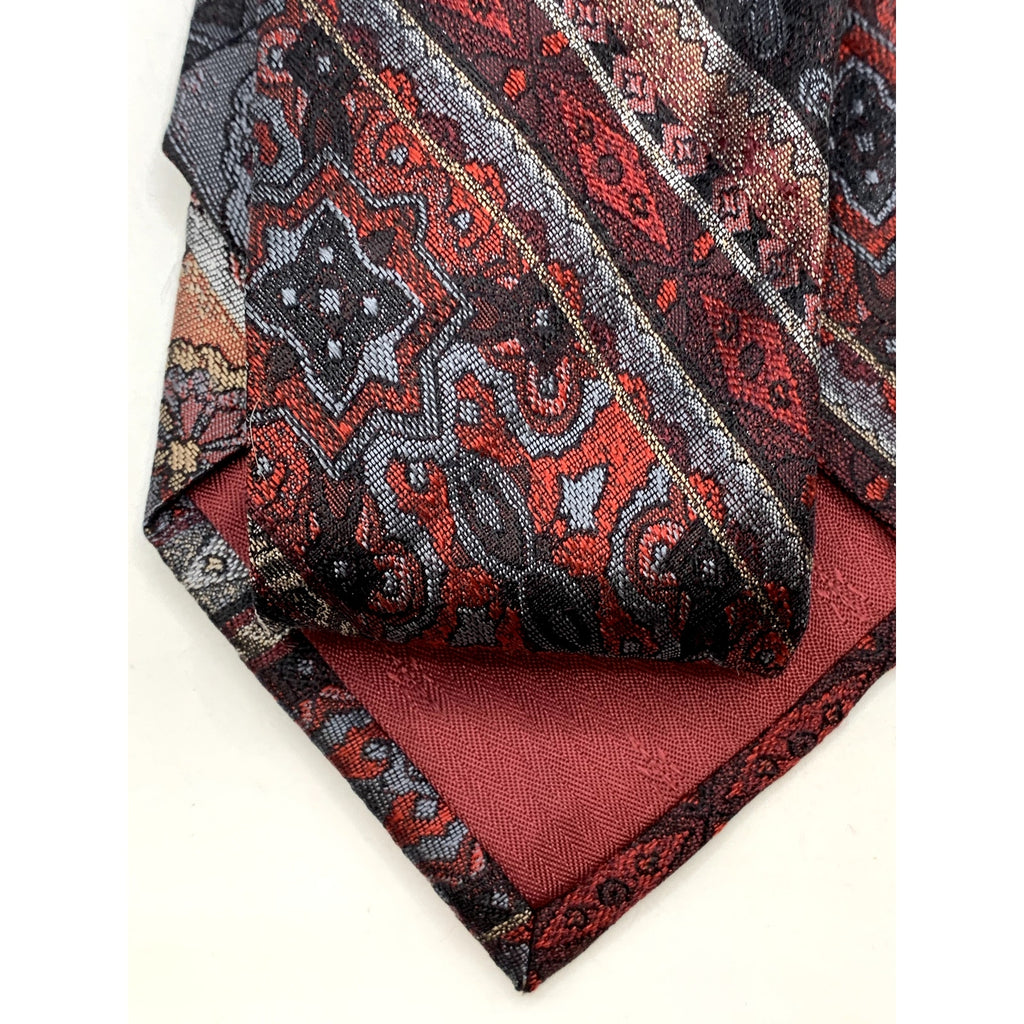COUTURE By BELLA NOVA Men's Burgundy Embroidered Print Tie