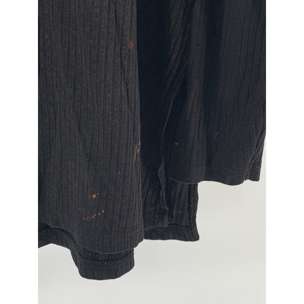 UNBRANDED Women's Black Ribbed Crewneck Long Sleeve Tunic Top SZ M