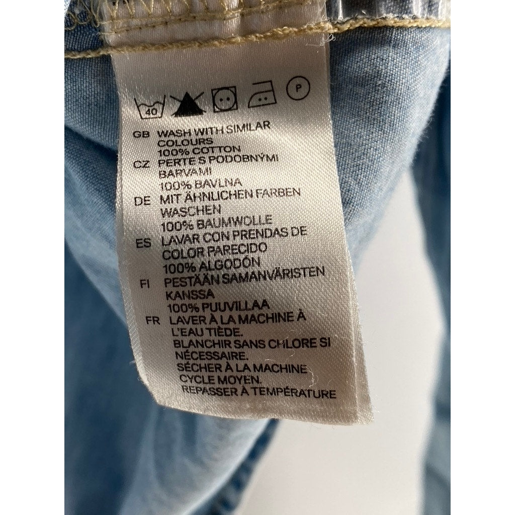 DIVIDED BY H&M Women's Blue Denim Button-Up Long Sleeve Casual Top SZ 10