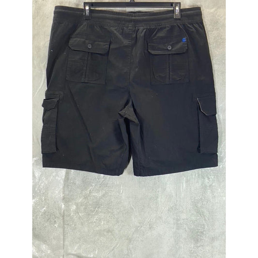 MONUMENT Men's Black Solid Drawstring Cargo Pull-On Shorts SZ XL